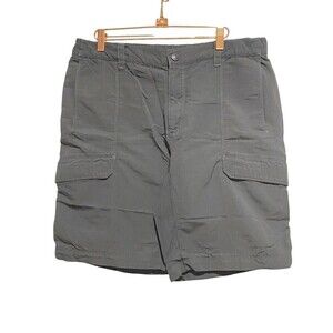 The North Face Mens Cargo Shorts Gray Mid Rise Regular Fit Flat Front Med